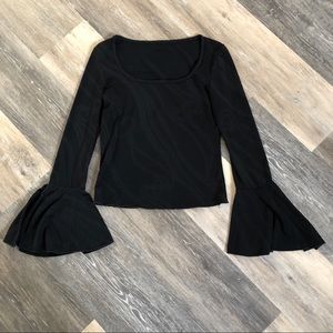 Black Belled Sleeve Top
